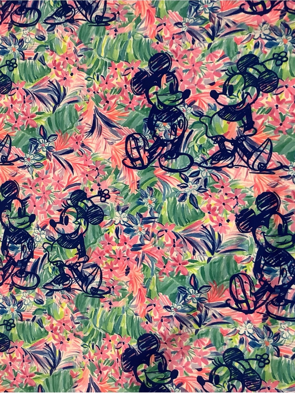POCKETS!!! Pink Green Blue Tropical Floral Dress inspired by Disney motif